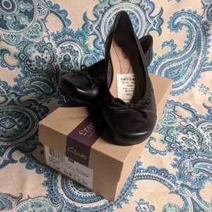 Clarks black flats Brand New In Box!